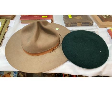 A vintage Rover Scout hat and a Scout beret 