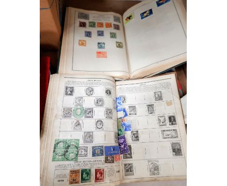 Two vintage stamp albums containing European and Commonwealth stamps 