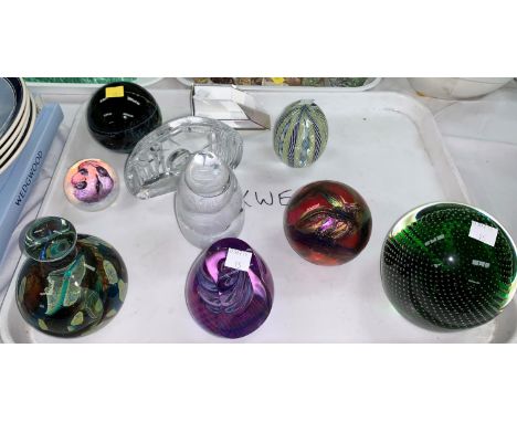 A collection of modern paperweights including Caithness, Mdina etc. 