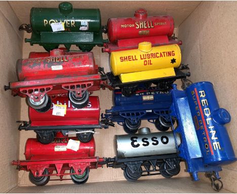 10 '0' gauge tanker trucks including "Shell", "Mobilgas", "Redline - Esso" etc. 