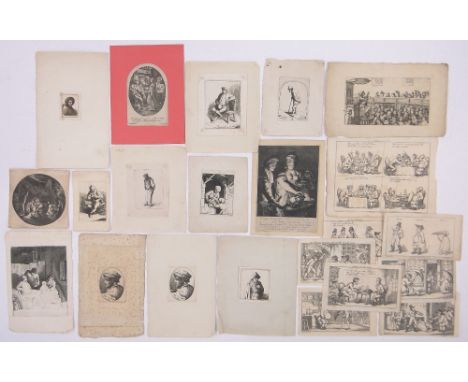 Folder of Old Master etchings, including works by Van Ostade, Rubens, etc., (22).