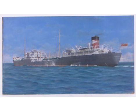 S Carr,oil on board, cargo boat, signed and dated 1954, 20" x 33.5" and R McGill, oil on canvas, moored boats 1967, 20" x 16"