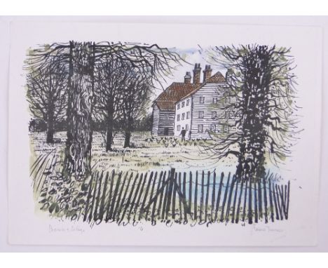 Robert Tavener,hand coloured lithograph, paddock and cottage, signed in pencil, sheet size 8" x 11.5", unframed.
