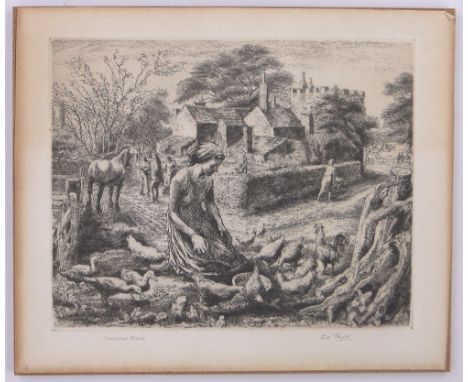 Eric Wilfred Taylor (1909-1999),etching, Somerset Farm, signed in pencil, plate size 8" x 10", unframed.