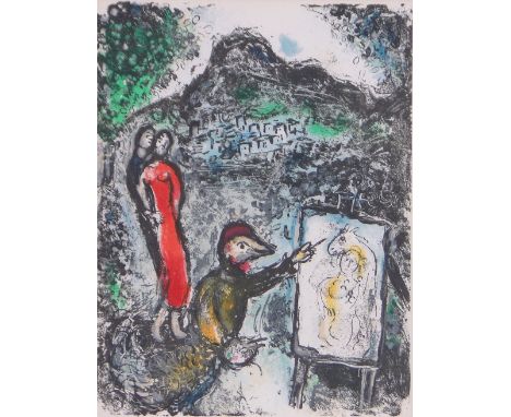 Marc Chagall,colour lithograph, near St. Jeannet, Mourlot catalogue no. 646 1972, sheet size 12.5" x 9.5".