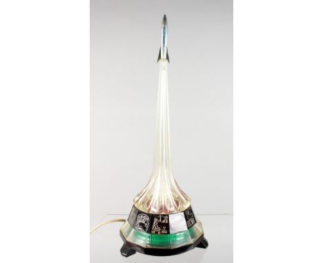 A RUSSIAN NOVELTY SPUTNIK TABLE LIGHT. 15.5ins high.