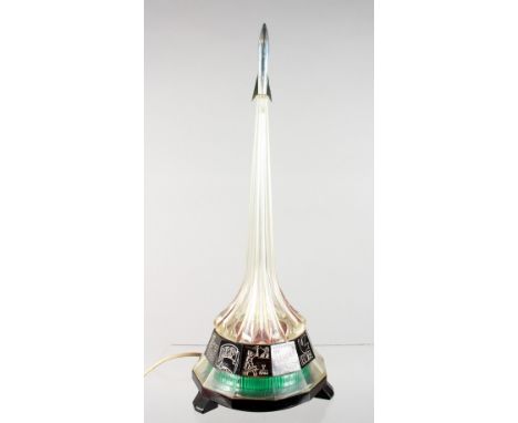 A RUSSIAN NOVELTY SPUTNIK TABLE LIGHT. 15.5ins high.