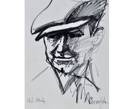 Norman Stansfield Cornish
(1919-2014)
"Pub Study" - portrait of a man wearing a flat cap
signed and inscribed
flowmaster pen
