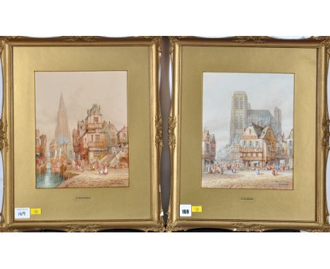 Henri Schäfer
(1833-1916)
"Abbeville, Normandy" and "Freiburg, Baden"
signed and inscribed
watercolours
25 x 20cms; 10 x 8in.