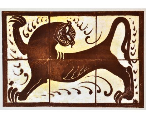 Bernard Howell Leach, CH, CBE
(1887-1979)
"Lion Tile"
signed in pencil
colour lithograph and silkscreen, published 1974 by Cu