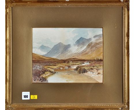 Thomas Swift Hutton
(1860- after 1935)
A misty glen
signed
watercolour
18 x 23cms; 7 1/4 x 9 1/4in.