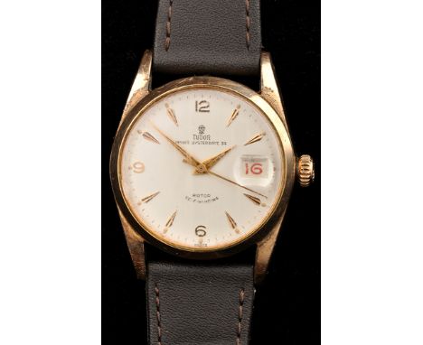 Tudor: a Prince Oyster Date 34 self winding wristwatch, in gilt metal and stainless steel case, the circular dial with arabic