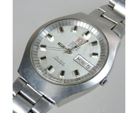 An Omega steel cased gentleman's chronometer wristwatch, on a steel flexible strap