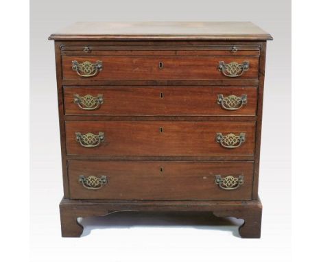 A George III mahogany bachelor's chest, fitted with a brushing slide, above four long drawers, on bracket feet, 80cm