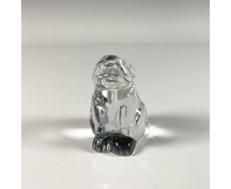 Clear crystal figurine of an adorable standing rabbit. Baccarat backstamp on the bottom. Dimensions: 2.75"L x 2"W x 3.25"HMan