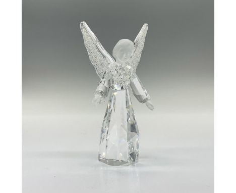 A beautiful, faceted angel with frosted head and hands. Swarovski backstamp. This item has its original box which measures 6"