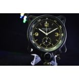 Vintage c.1950's Aircraft Dashboard Chronograph Clock / Watch - BREGUET / Valjoux 551