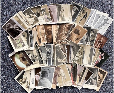 Collection of 300 unusual and interesting vintage entertainment postcards Stars from Stage &amp; Screen include Miss Ellaline