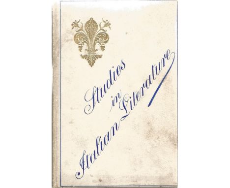 Hardback Book Studies in Italian Literature by Catherine Mary Phillimore First Edition 1887 published by Sampson Low, Marston