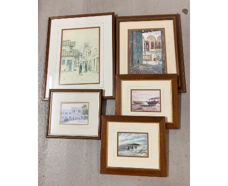 A collection of 5 assorted Bahraini prints signed Koheji, to include large limited edition print, signed &amp; numbered in pe