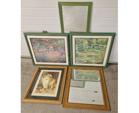 3 prints, 2 of Claude Monet, The Water-Lilly pond and Garden at Giverny also with Arthur John Elsley's Bath time. Together wi