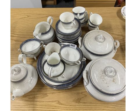 An extensive Royal Doulton Sherbrooke pattern part dinner and tea service.