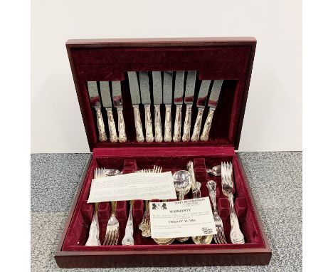 A boxed silverplated cutlery set.