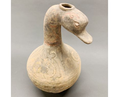 A Chinese Han dynasty terracotta vessel in the form of a duck. Prov. N. Forbes collection purchased from Parthenon Gallery Lo