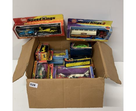 A quantity of boxed Matchbox and Corgi cars.