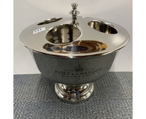 A four bottle metal champagne advertising ice bucket, Dia. 37cm.