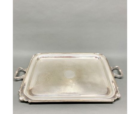 An early 20thC Mappin and Webb butlers tray, W. 74cm.