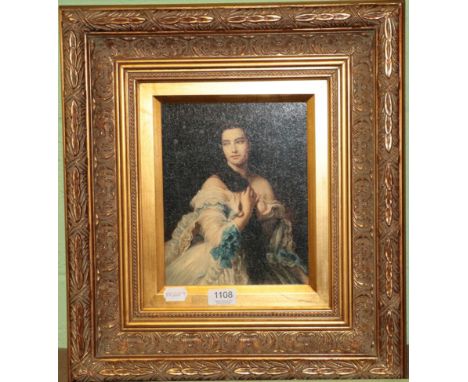 20th century school, portrait of a young lady in dress, 24cm by 19cm 