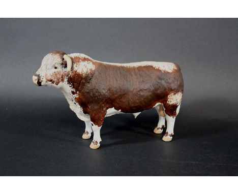 SHEBEG POTTERY - LONGHORN BULL, ISLE OF MAN a limited edition Shebeg pottery model of a Longhorn Bull, No 79 of 100 produced.