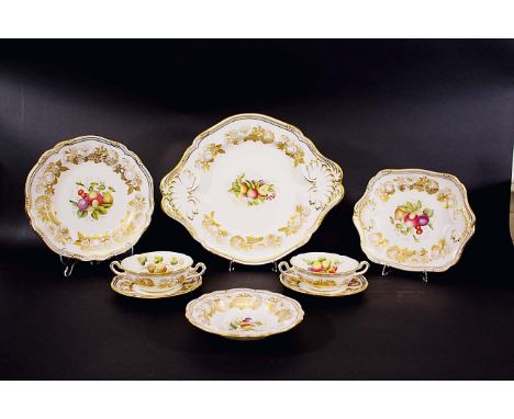 LARGE SPODE DINNER & TEA SERVICE - 'GOLDEN VALLEY' a large service in the Golden Valley design (Y7840), comprising 10 dinner 