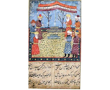NORTH INDIAN SCHOOL, 19th century, Two illustrated manuscript leaves or miniatures from the book ' Joseph and Zuleikha', imag