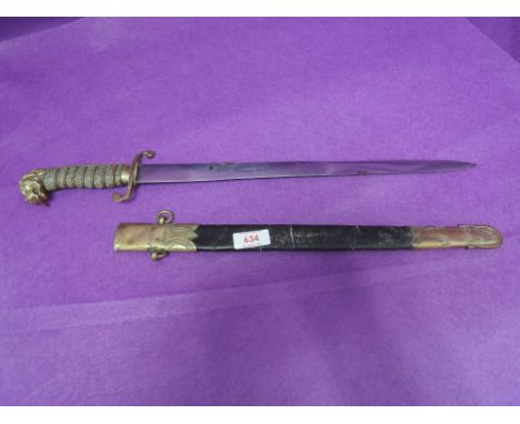 A British Midshipman's dirk with plain blade, 38cm with scabbard