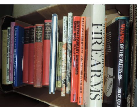 A collection of nineteen military uniforms and weapons books including uniforms of the British Army, The Mounted Troops Of Th