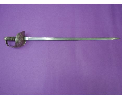 A British Infantry Officer's sword 1895 pattern with three quarter basket hilt, no scabbard