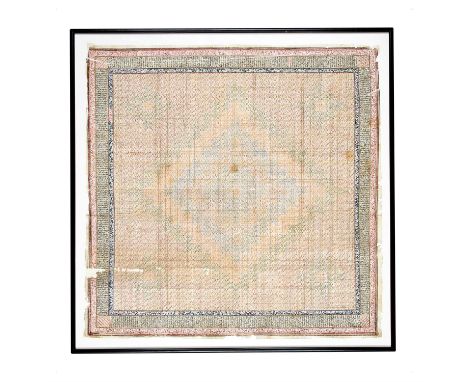 An early Talismanic Chart, in Arabic, illuminated manuscript on thin paper [Qajar Persia, dated 1218 AH (1803-04 AD)]  single