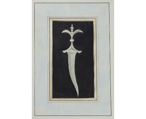 George Landseer (attributed to), Indian Khanjar and Ballam studies, original illustrations, watercolours on paper [India, c. 