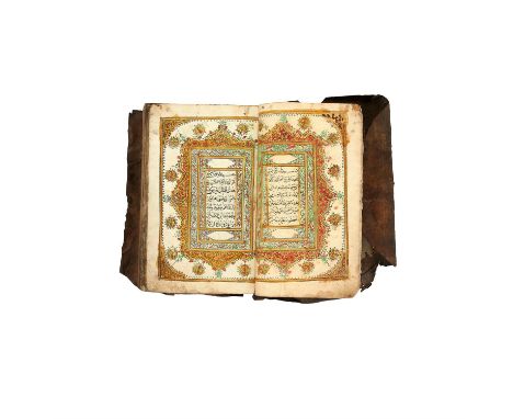 Ɵ A large Qur'an, printed in Arabic, with hand-coloured additions [Malaya, or Singapore, dated 1287 AH (1870 AD)] single volu