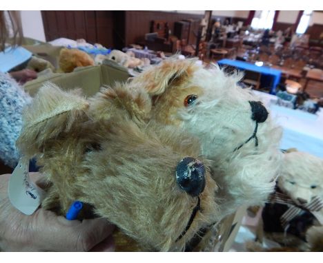 Chiltern terrier dog, two dog nightdress cases and other soft toys 