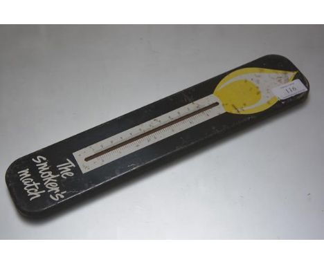 Advertising Interest:  The Smoker's Match enamel exterior thermometer (38cm x 8cm)
