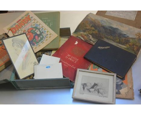 A folder containing miscellaneous pamphlets including McVitie &amp; Price Biscuit and Cake manufacturers etc., Christmas list