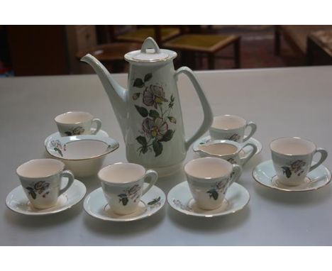 A Figgjo Flint of Norway 1950s/60s china coffee service of fifteen pieces complete with coffee pot, sugar basin and milk jug,