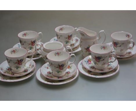 A Royal Stafford china twenty piece teaset comprising six teacups, saucers and side plates, milk jug and two handled sugar ba