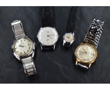 Four vintage wrist watches including Timex, Waltham, Oris &amp; Bentima Star