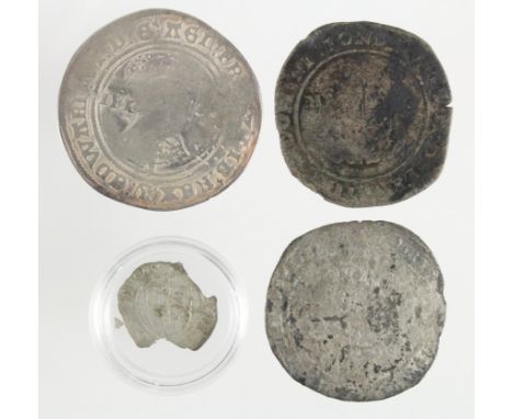 Edward VI (4): Debased Shilling of Southwark mm. Y, S.2466B, 3.45g, Fair, decent portrait; very debased Shilling of Southwark