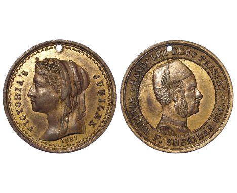 Australian Commemorative Medal, gilt bronze d.31mm: Golden Jubilee of Queen Victoria 1887, Shire of Gordon, Victoria issue - 