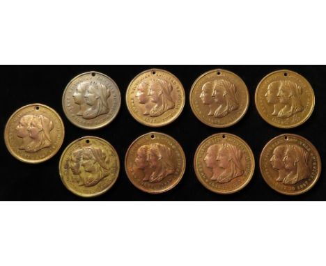 Australian Commemorative Medals (9) Diamond Jubilee of Queen Victoria 1897, State of Victoria issues, gilt bronze d.31mm: Bor
